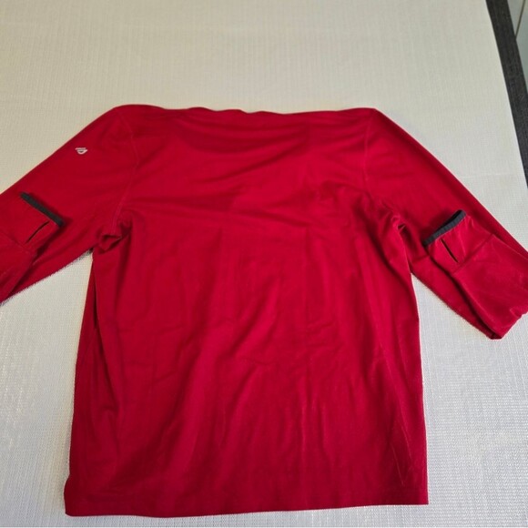 Eddie Bauer 1/4 Quarter Zip Collared Red Pullover Lightweight Mens X Large - Picture 9 of 12